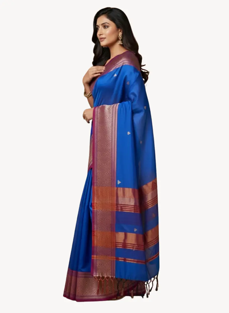 MAHESHWARI HANDLOOM COTTON SILK SAREE - Master