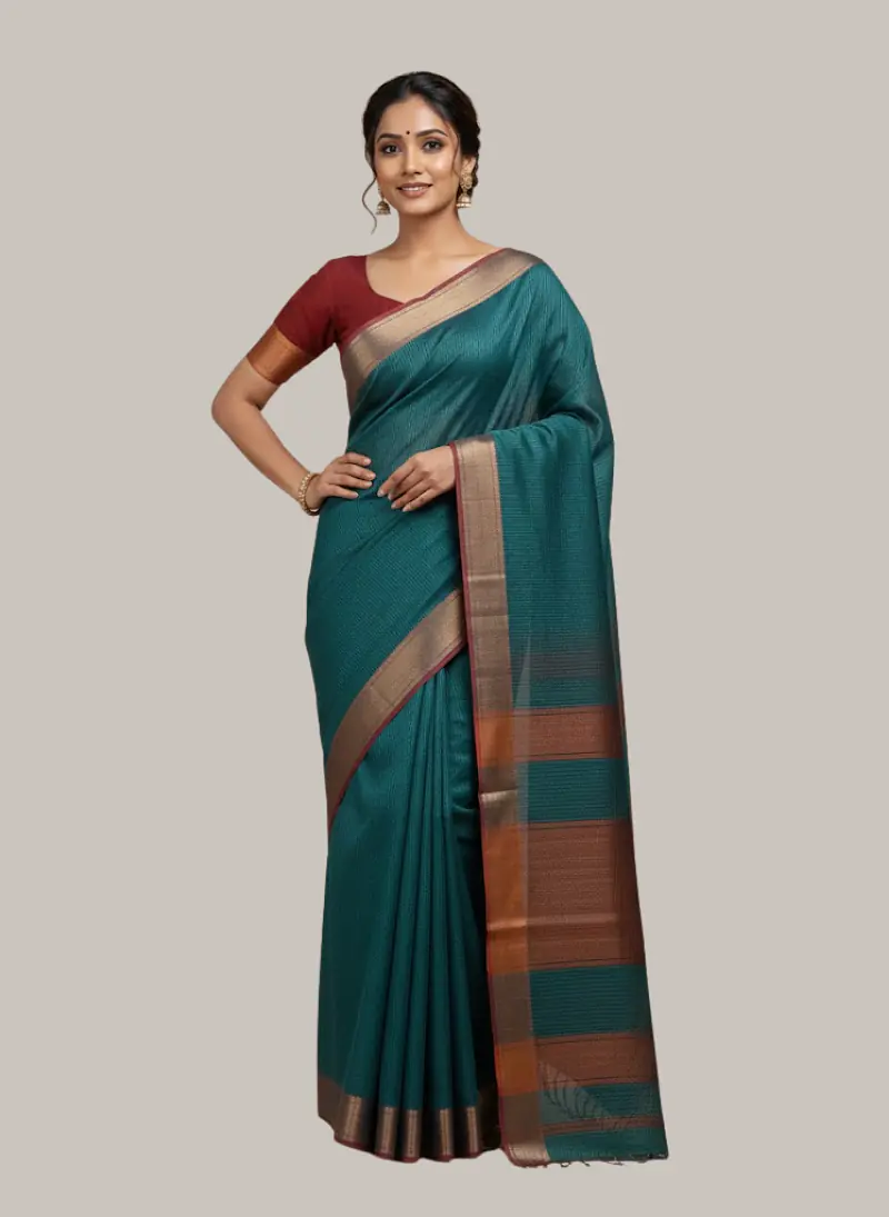 MAHESHWARI HANDLOOM COTTON SILK SAREE - Master