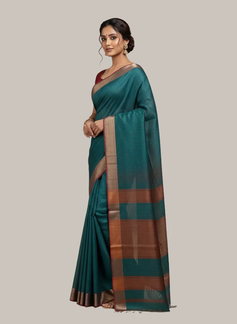MAHESHWARI HANDLOOM COTTON SILK SAREE - Master