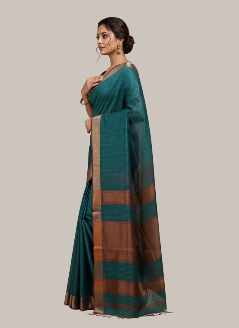 MAHESHWARI HANDLOOM COTTON SILK SAREE - Master