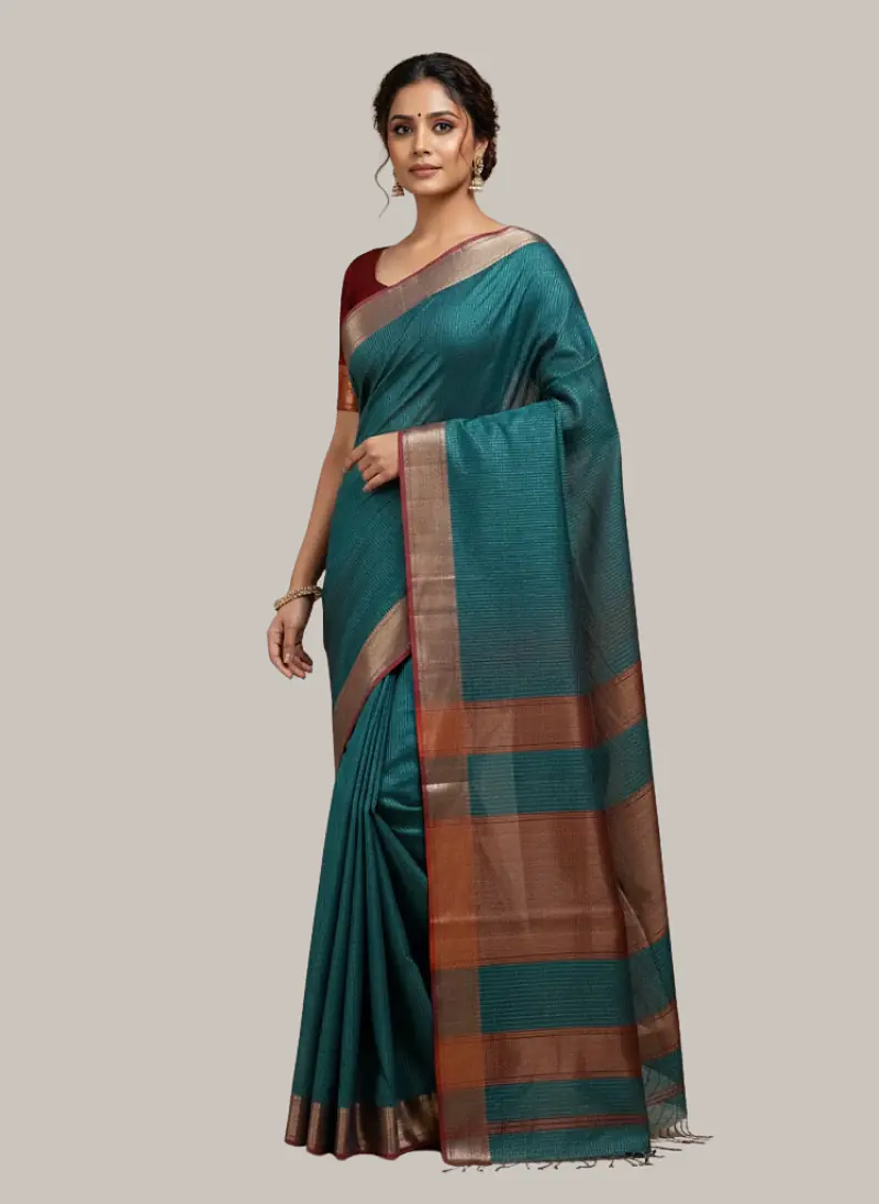 MAHESHWARI HANDLOOM COTTON SILK SAREE - Master