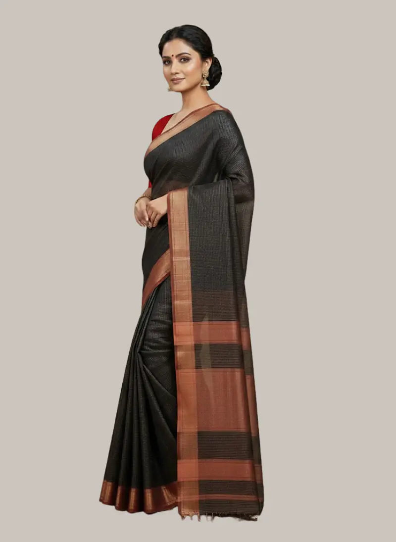 MAHESHWARI HANDLOOM COTTON SILK SAREE - Master
