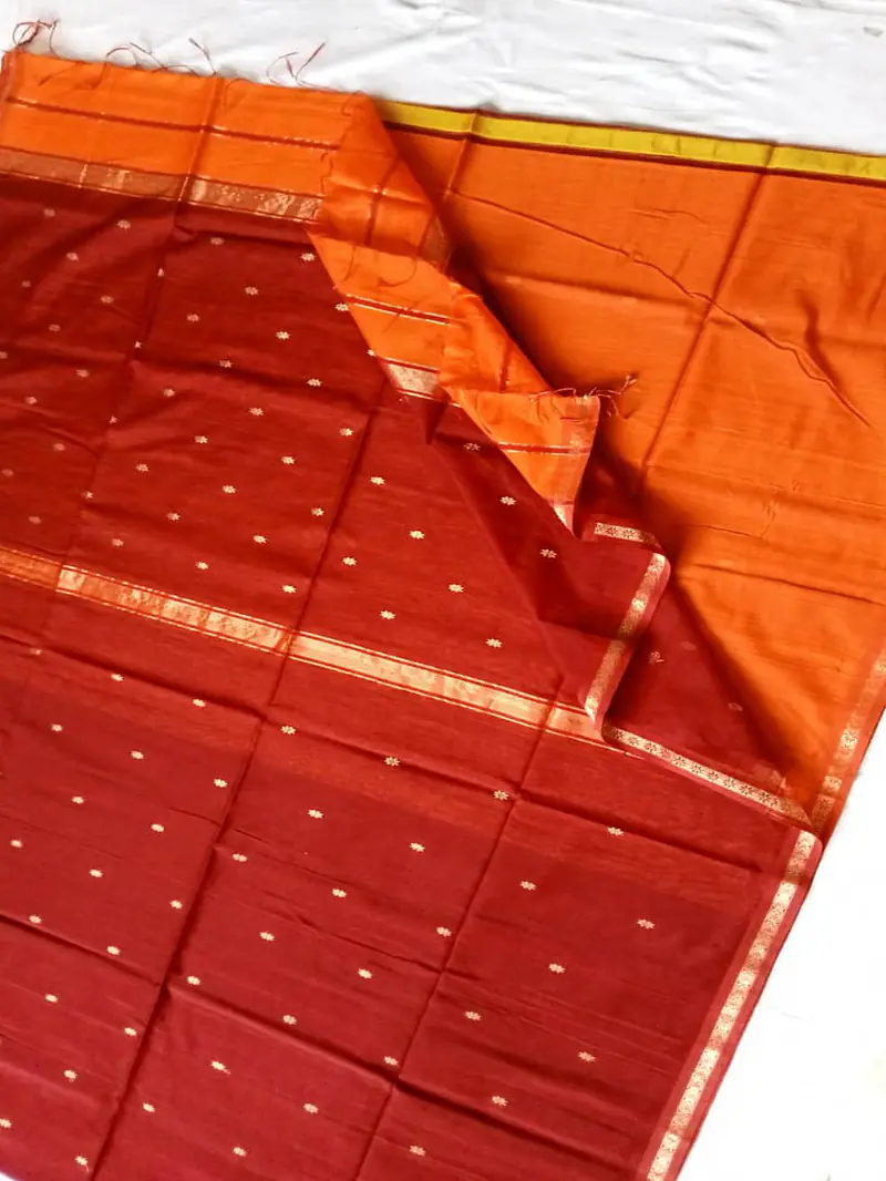 MAHESHWARI HANDLOOM COTTON SILK SAREE - Master