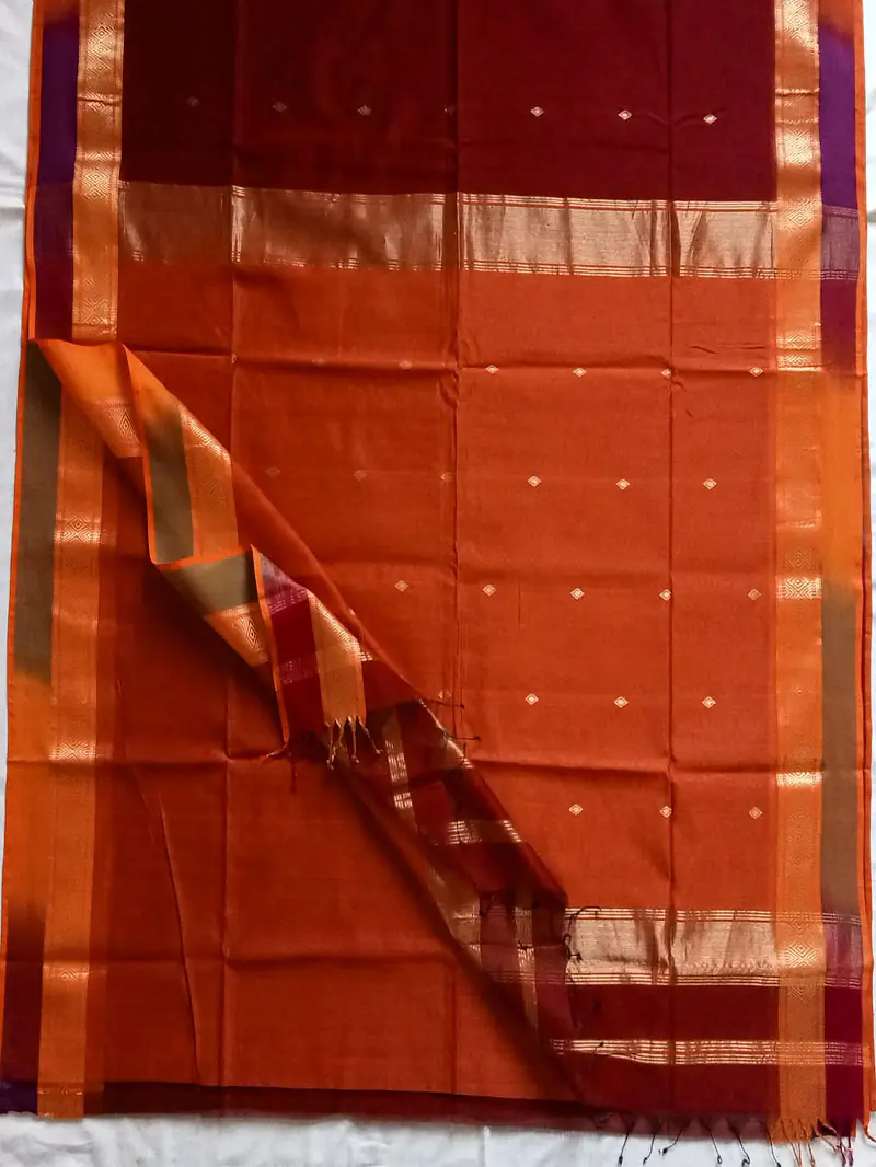 MAHESHWARI HANDLOOM COTTON SILK SAREE - Master