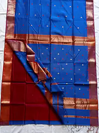 MAHESHWARI HANDLOOM COTTON SILK SAREE - Master
