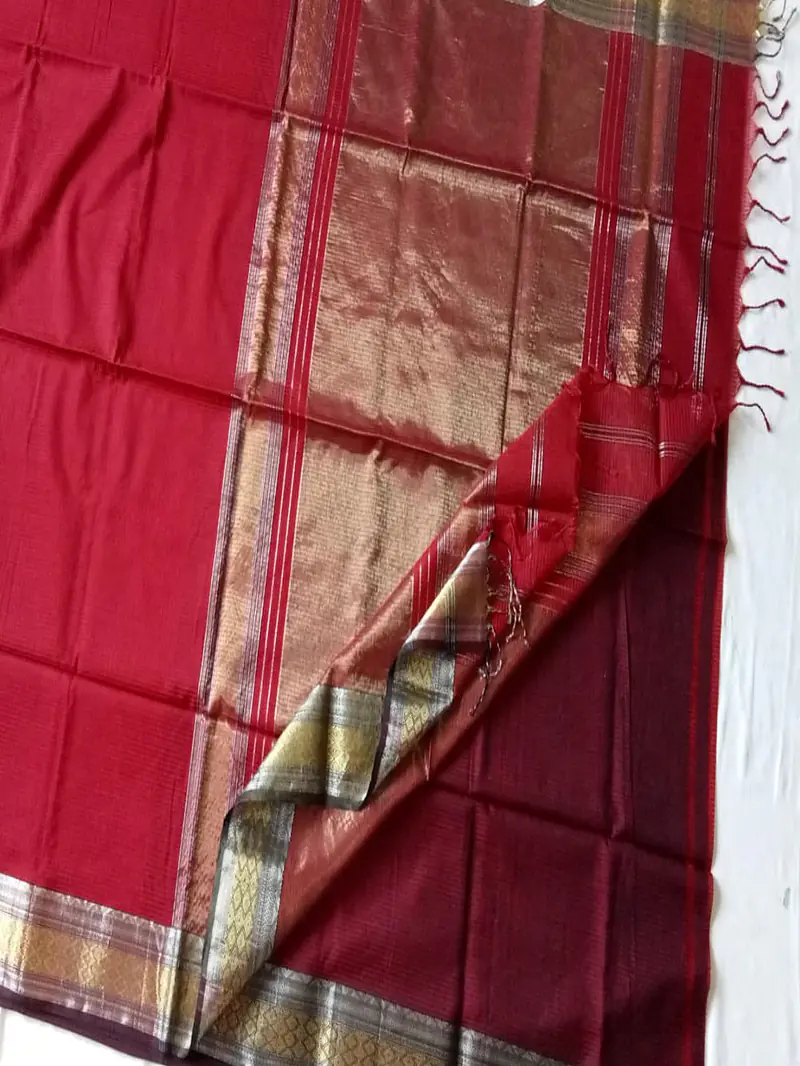 MAHESHWARI HANDLOOM COTTON SILK SAREE - Master