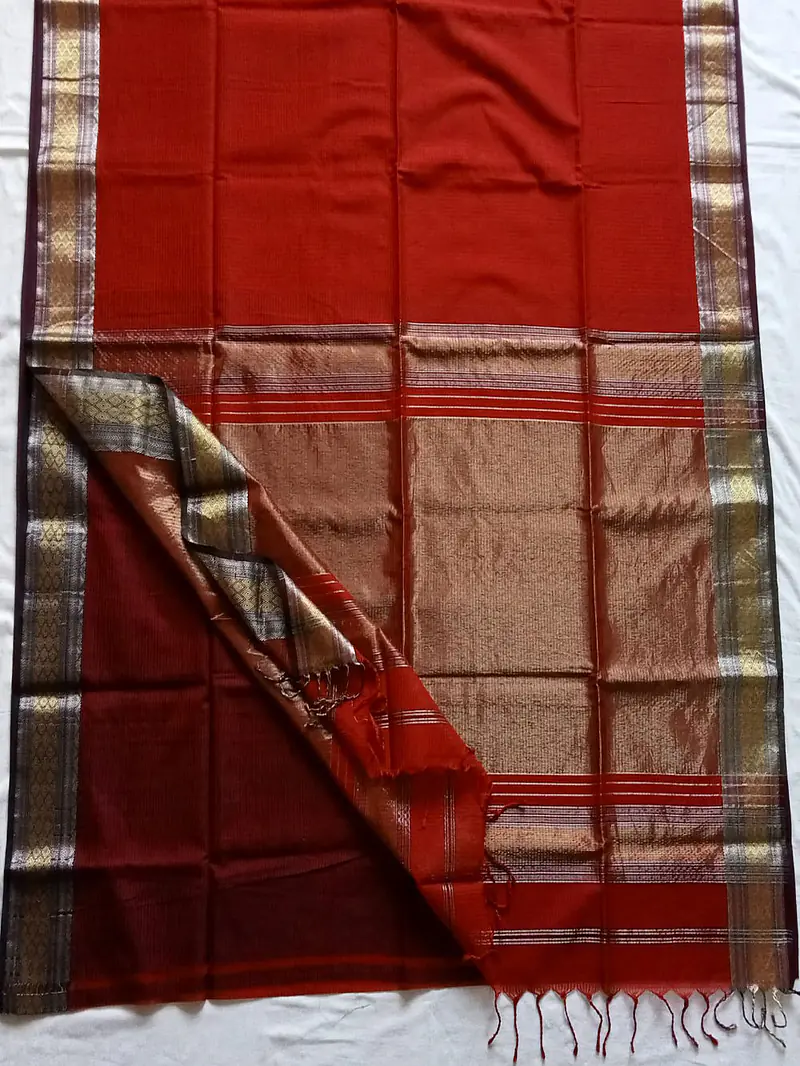 MAHESHWARI HANDLOOM COTTON SILK SAREE - Master