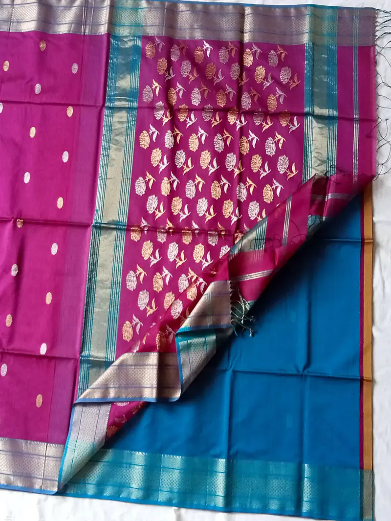 MAHESHWARI HANDLOOM COTTON SILK SAREE - Master