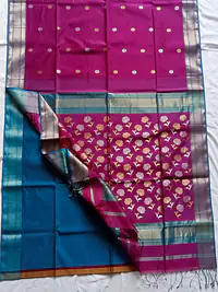 MAHESHWARI HANDLOOM COTTON SILK SAREE - Master