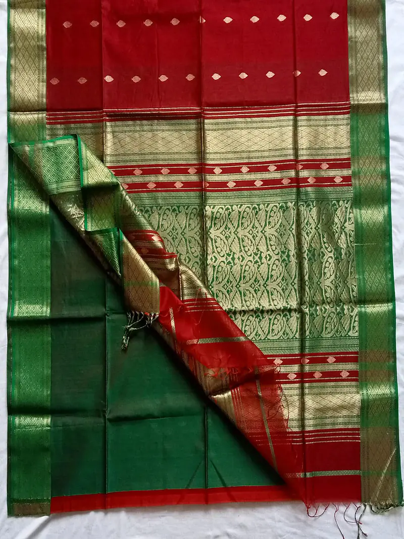 MAHESHWARI HANDLOOM COTTON SILK SAREE - Master