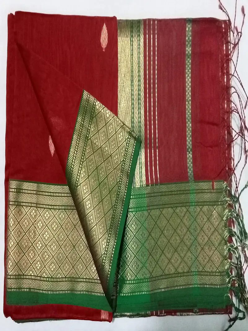 MAHESHWARI HANDLOOM COTTON SILK SAREE - Master