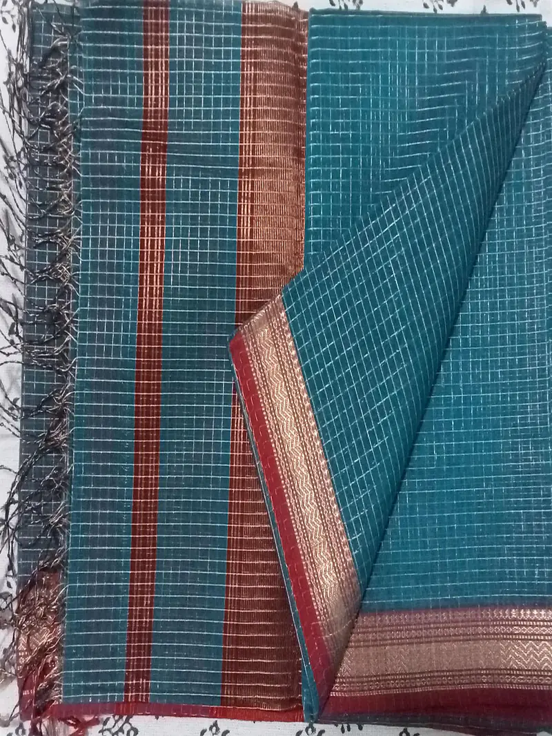 MAHESHWARI HANDLOOM COTTON SILK SAREE - Master