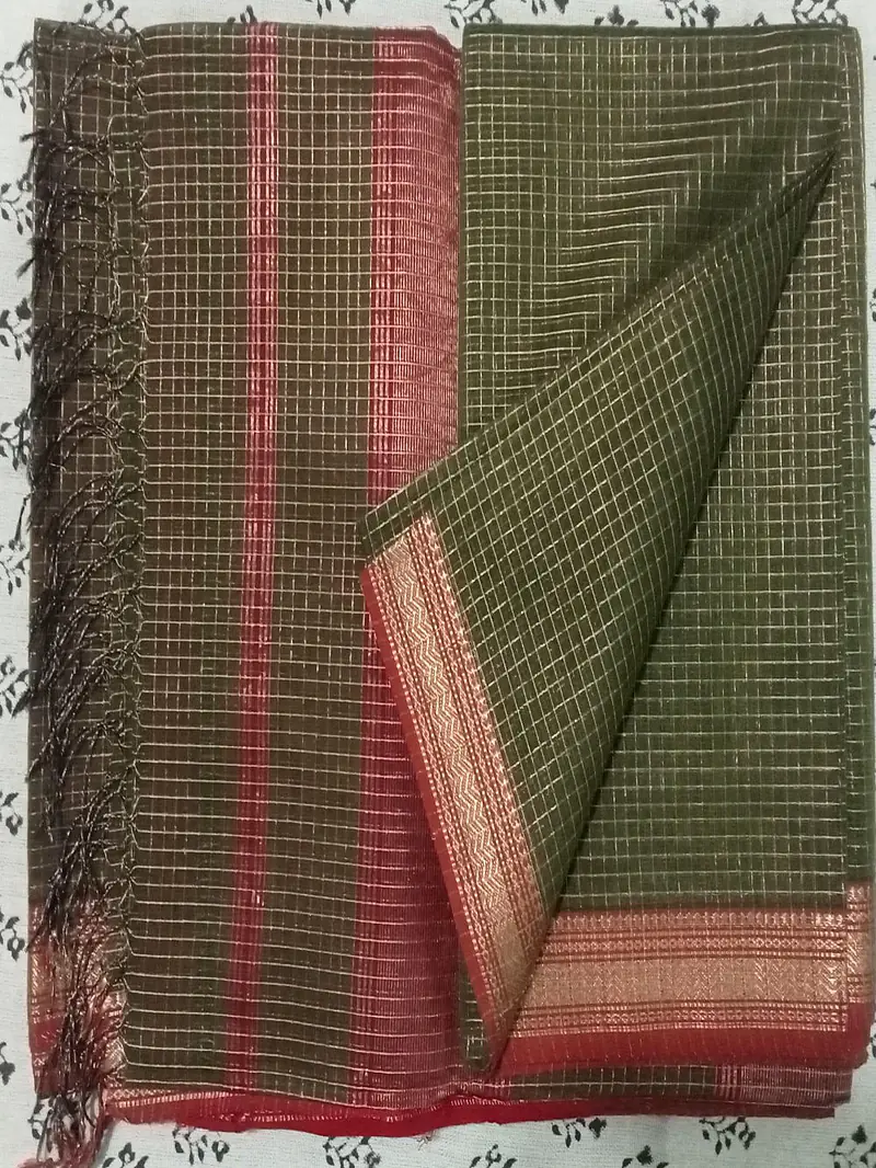 MAHESHWARI HANDLOOM COTTON SILK SAREE - Master