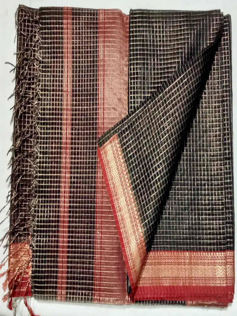 MAHESHWARI HANDLOOM COTTON SILK SAREE - Master