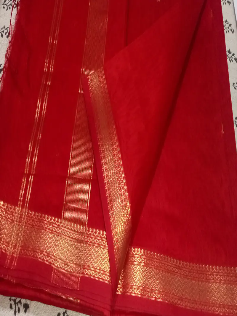 MAHESHWARI HANDLOOM COTTON SILK SAREE - Master