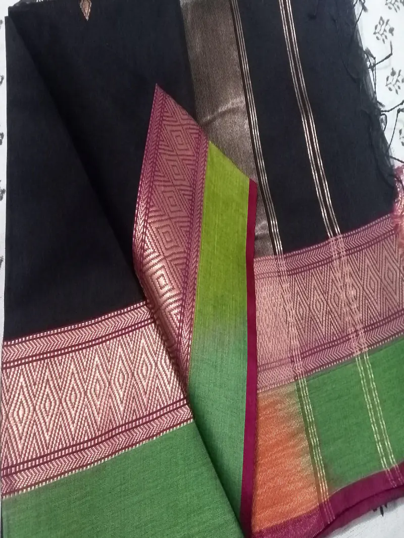 MAHESHWARI HANDLOOM COTTON SILK SAREE - Master