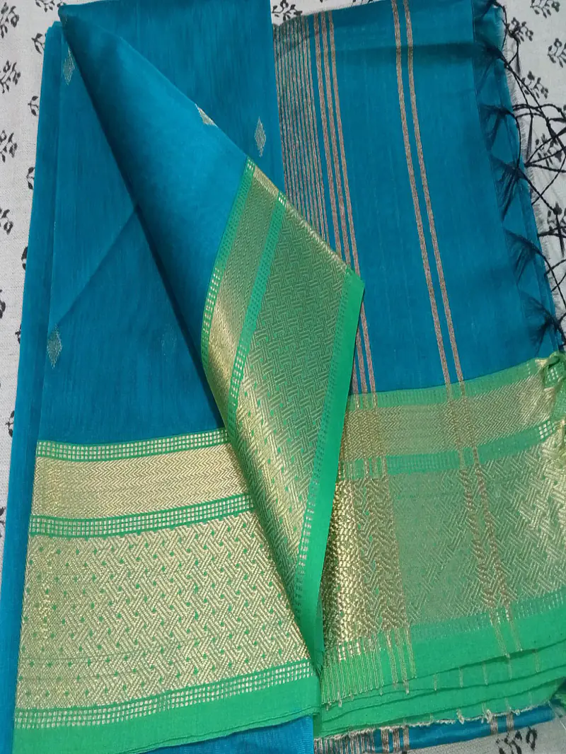 MAHESHWARI HANDLOOM COTTON SILK SAREE - Master