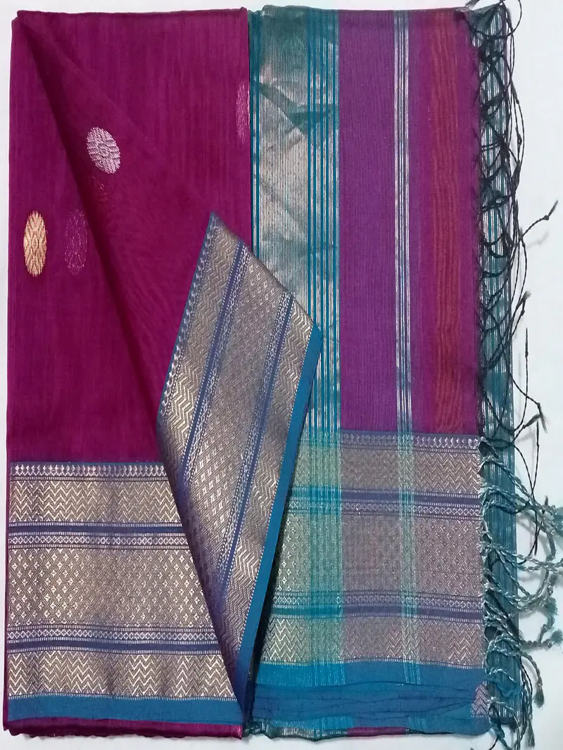 MAHESHWARI HANDLOOM COTTON SILK SAREE - Master