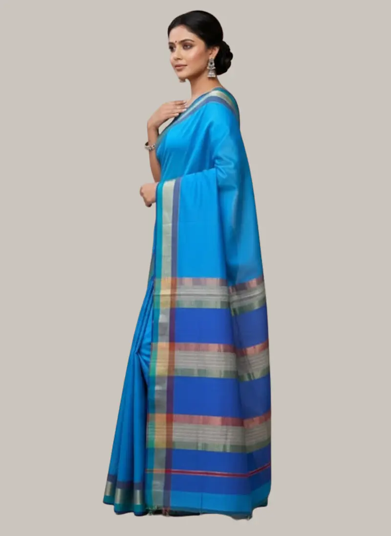 MAHESHWARI HANDLOOM COTTON SILK SAREE - Master
