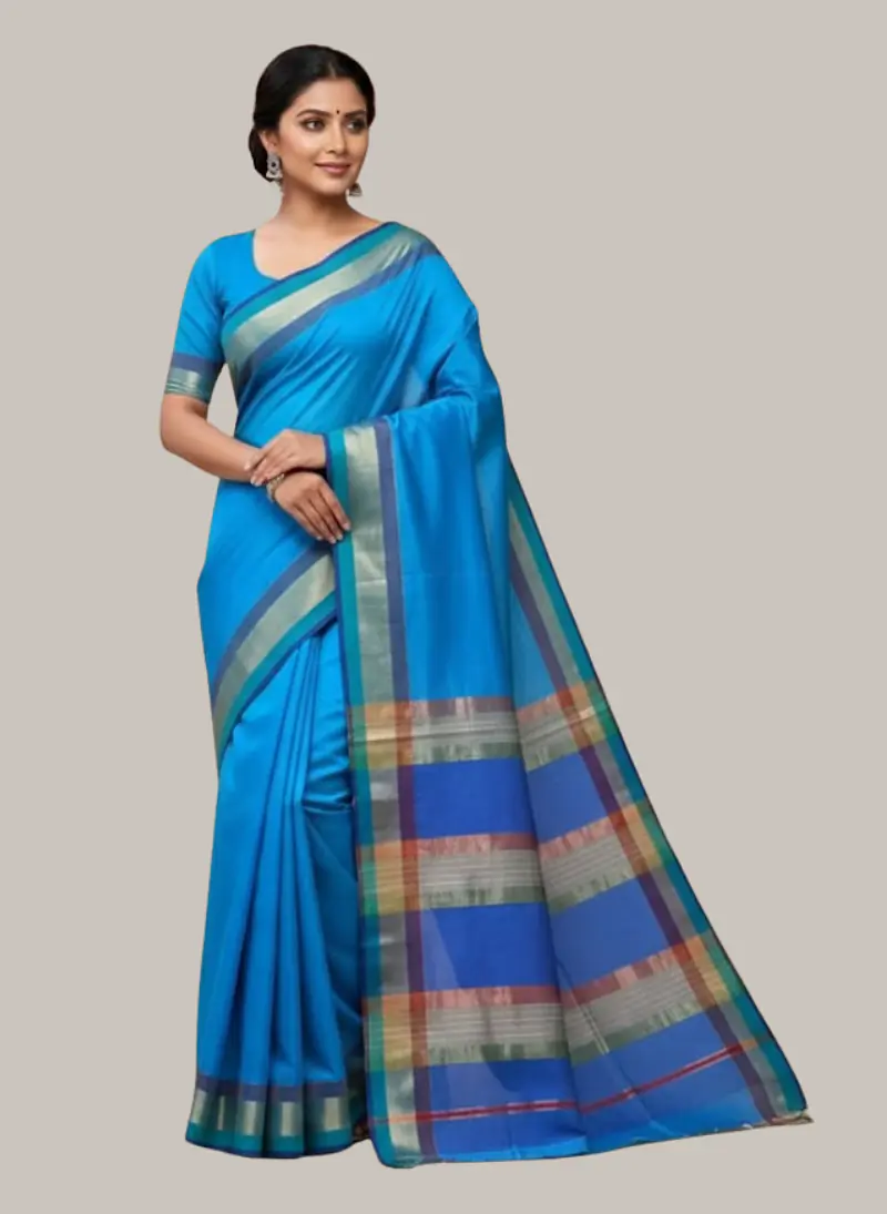 MAHESHWARI HANDLOOM COTTON SILK SAREE - Master
