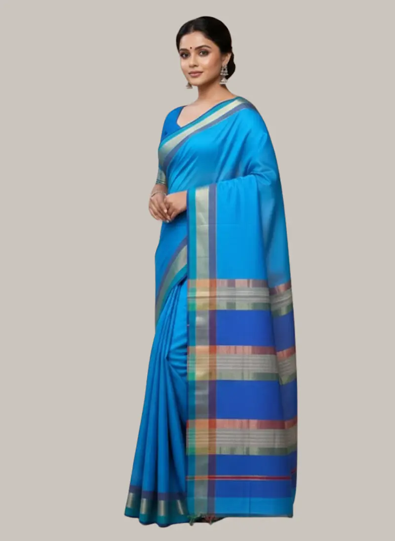 MAHESHWARI HANDLOOM COTTON SILK SAREE - Master