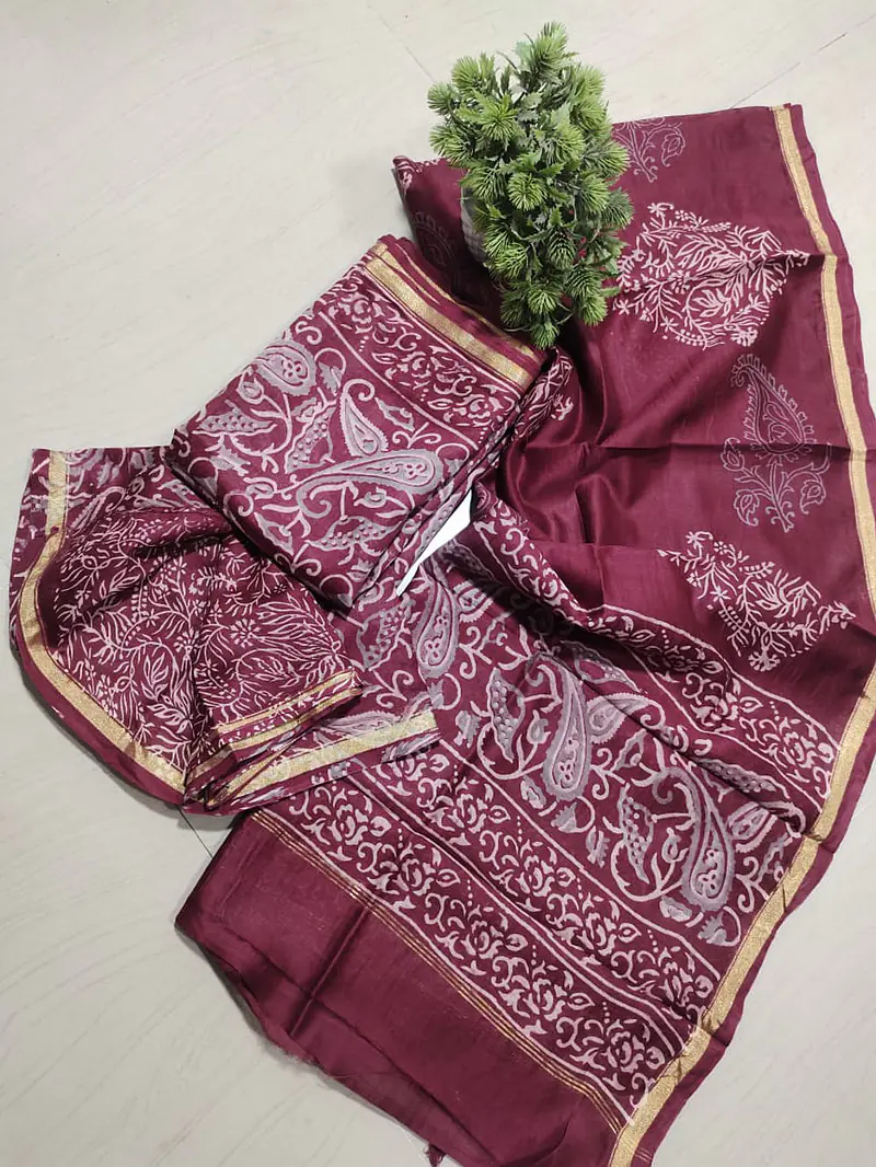 CHANDERI MALWARI SILK SUIT - Master