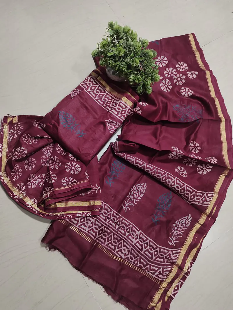 CHANDERI MALWARI SILK SUIT - Master