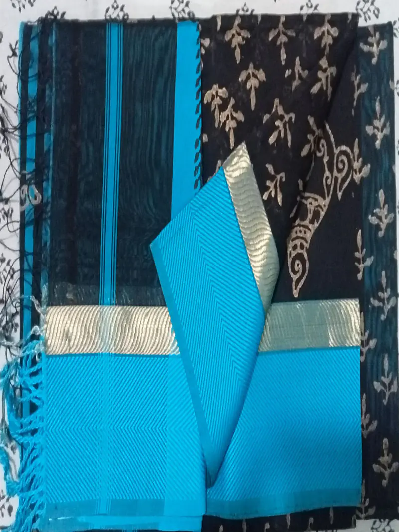 MAHESHWARI HANDLOOM COTTON SILK SAREE - Master