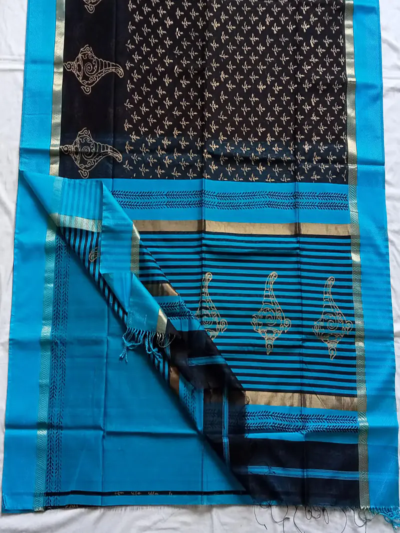 MAHESHWARI HANDLOOM COTTON SILK SAREE - Master