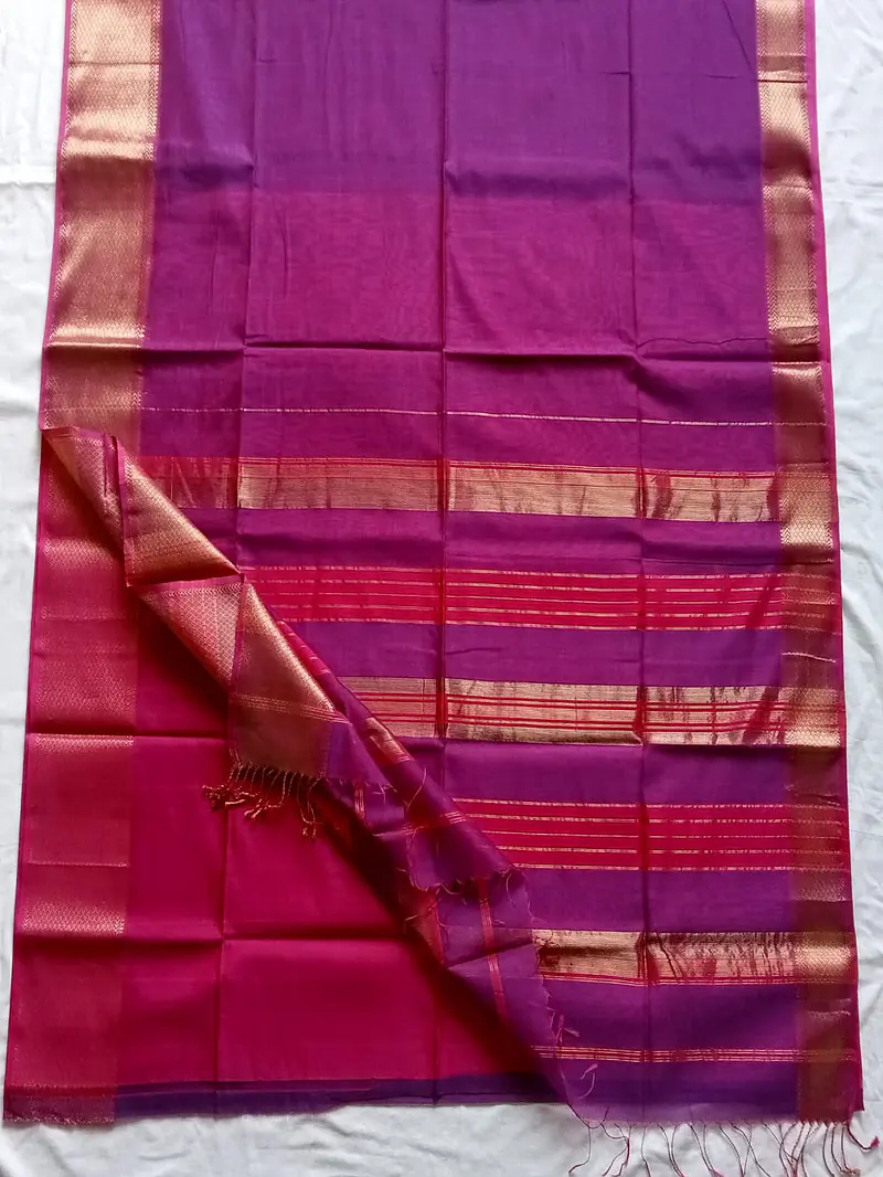 MAHESWARI HANDLOOM COTTON SILK SAREE - Master