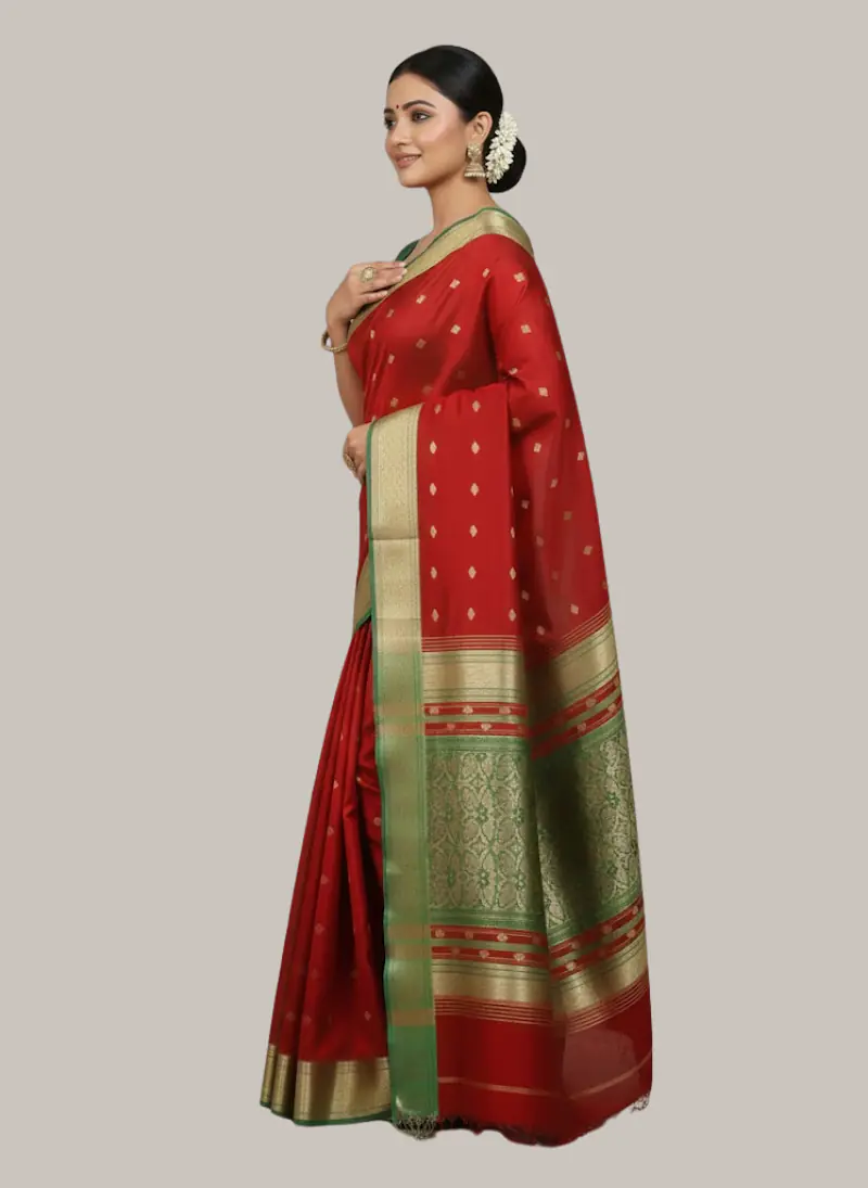 MAHESHWARI HANDLOOM COTTON SILK SAREE - Master