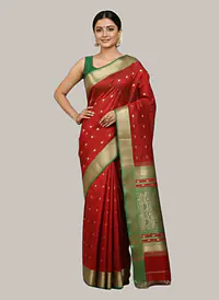 MAHESHWARI HANDLOOM COTTON SILK SAREE - Master