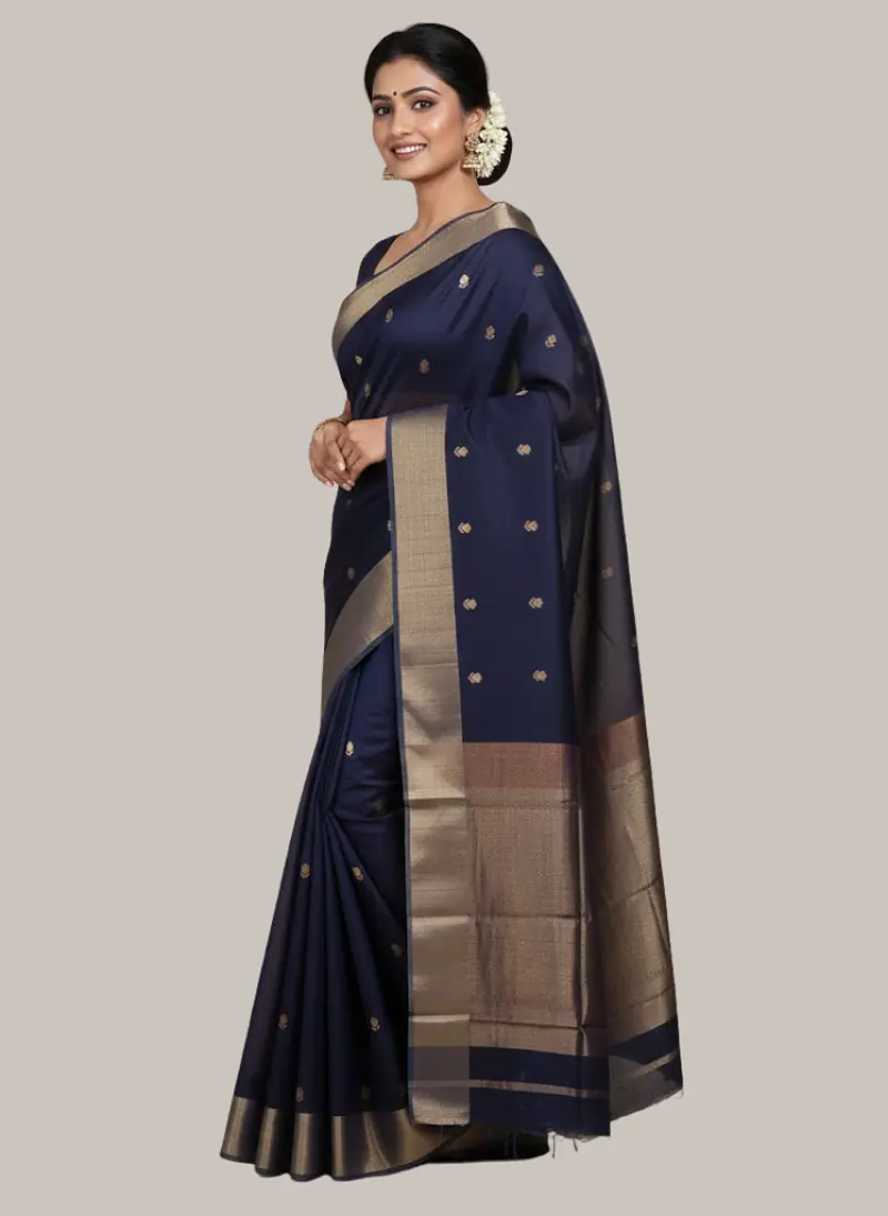 MAHESHWARI HANDLOOM COTTON SILK SAREE - Master