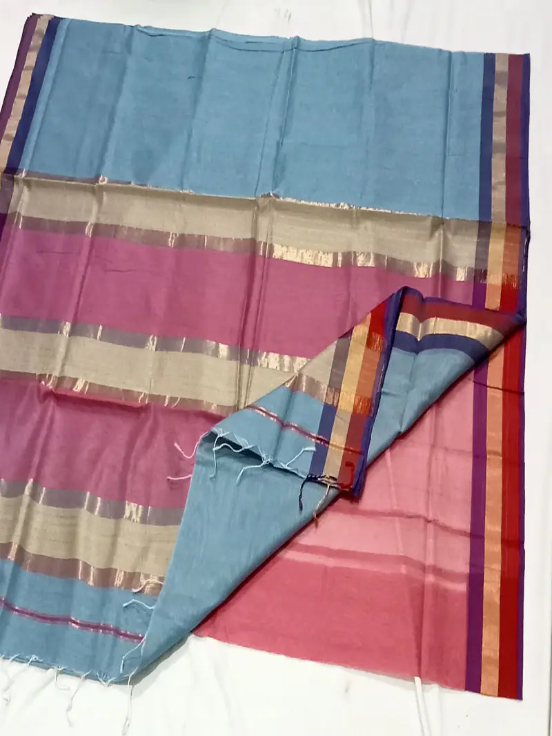 MAHESHWARI HANDLOOM COTTON SILK SAREE - Master