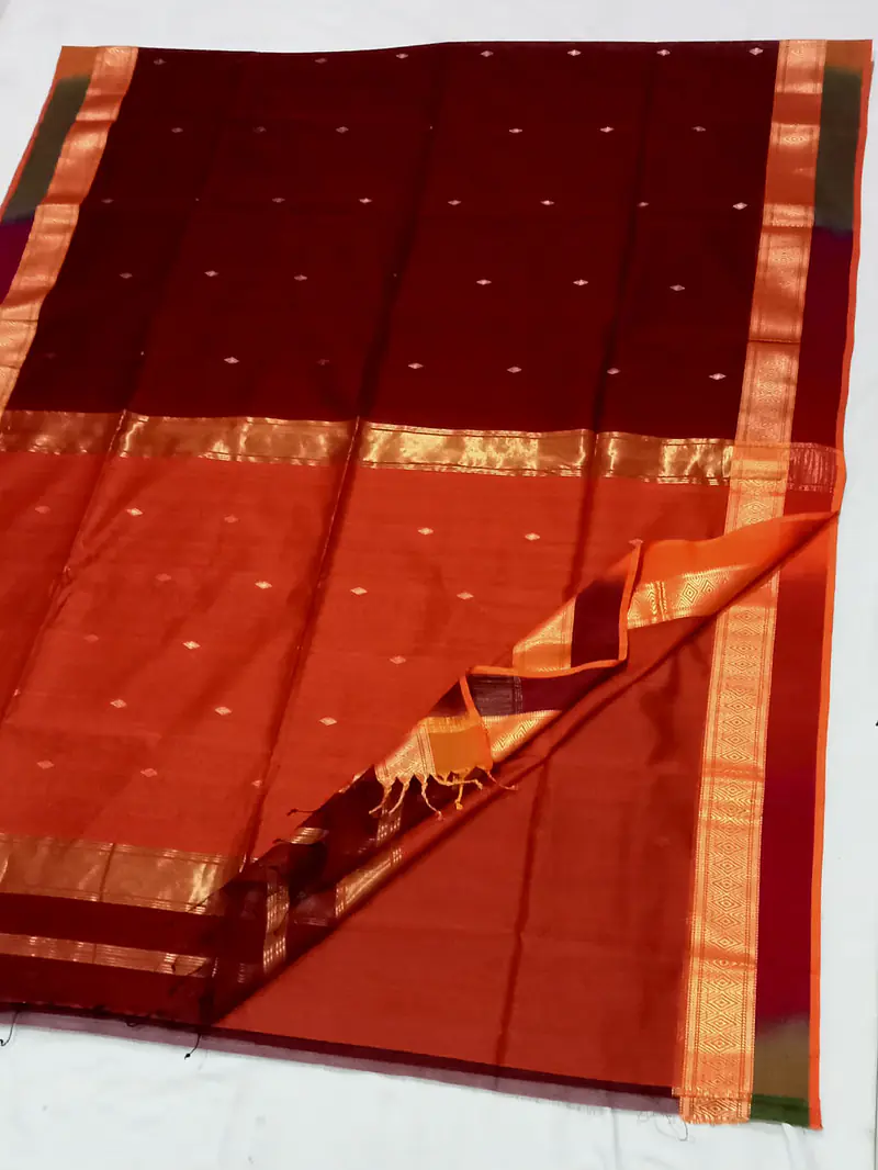 MAHESHWARI HANDLOOM COTTON SILK SAREE - Master