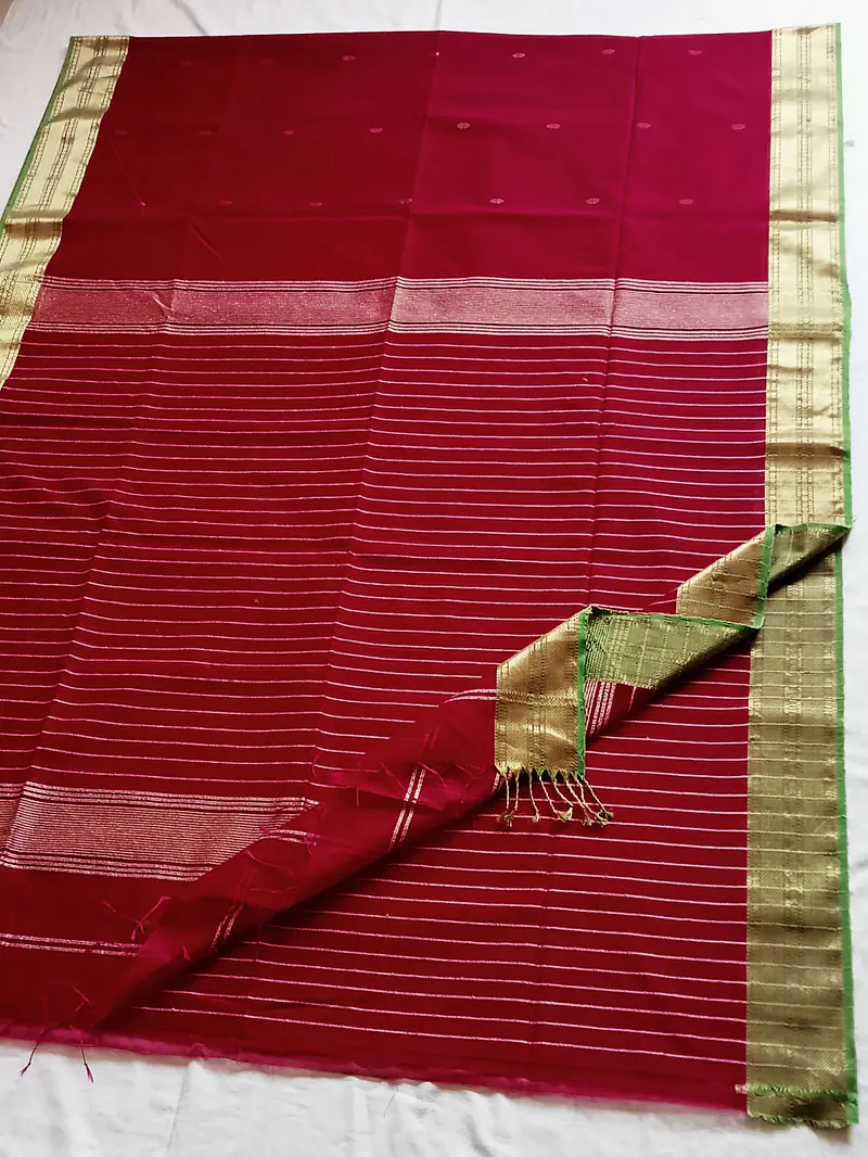 MAHESHWARI HANDLOOM COTTON SILK SAREE - Master