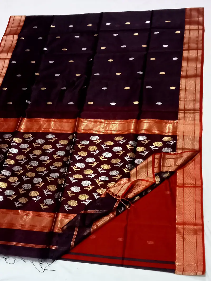 MAHESHWARI HANDLOOM COTTON SILK SAREE - Master