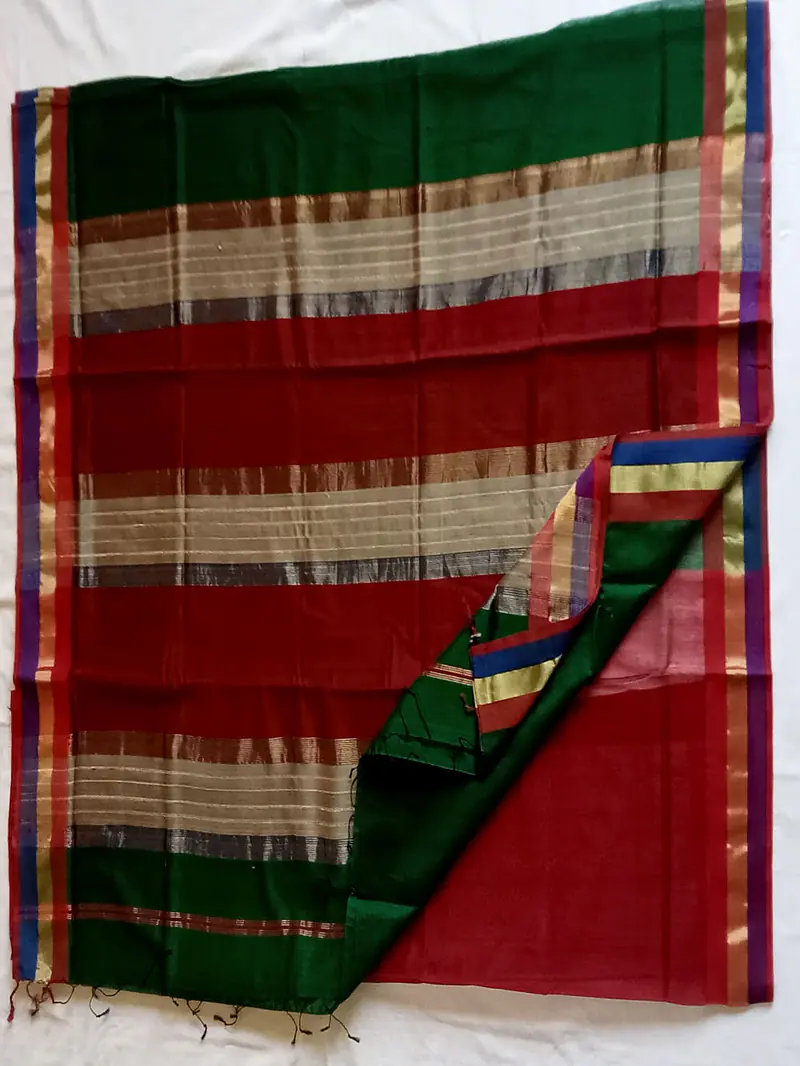 MAHESHWARI HANDLOOM COTTON SILK SAREE - Master