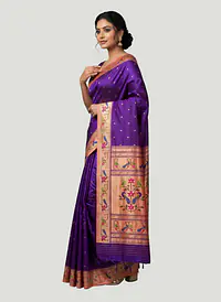 Royal Purple Silk Paithani Saree with Handloom Pallu - Master