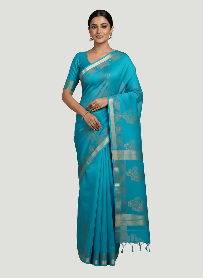MAHESHWARI HANDLOOM COTTON SILK SAREE - Master