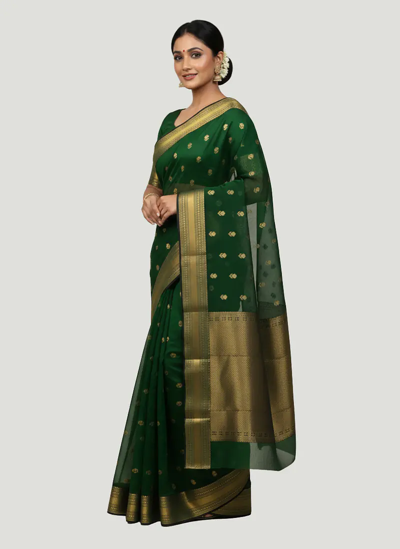 CHANDERI KATTAN ADDA SAREE - Master