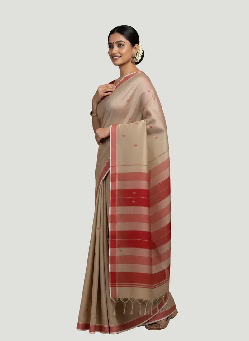 MAHESHWARI HANDLOOM COTTON SILK SAREE - Master