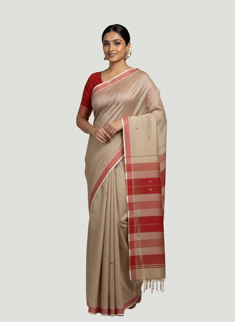 MAHESHWARI HANDLOOM COTTON SILK SAREE - Master