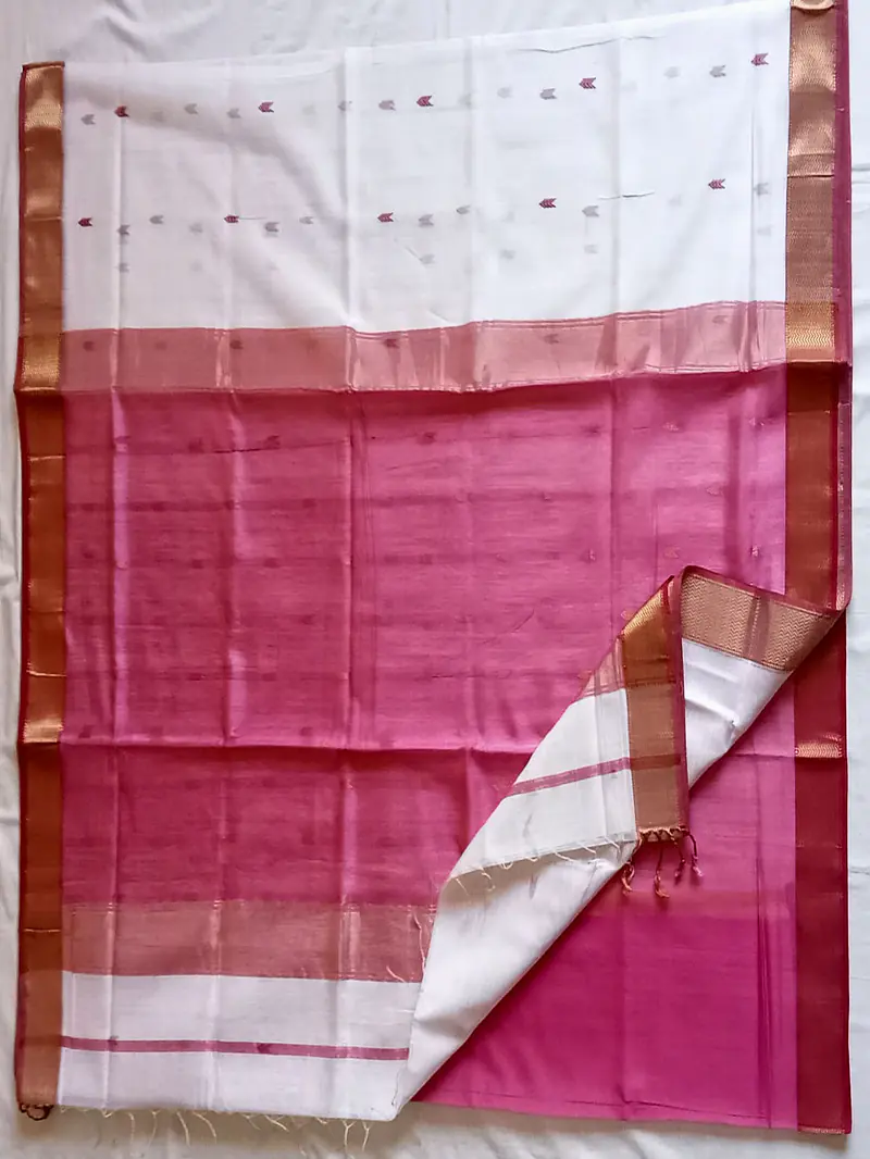 MAHESHWARI HANDLOOM COTTON SILK SAREE - Master